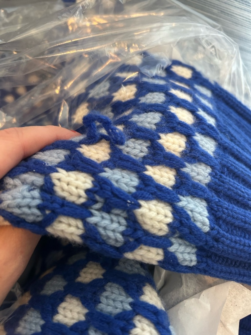 La Ligne Blue and White Patterned Crewneck Sweater - Picture 7 of 7